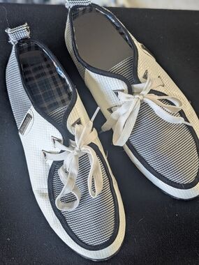 Men's Lace-Up Boat Shoes in White and Black by